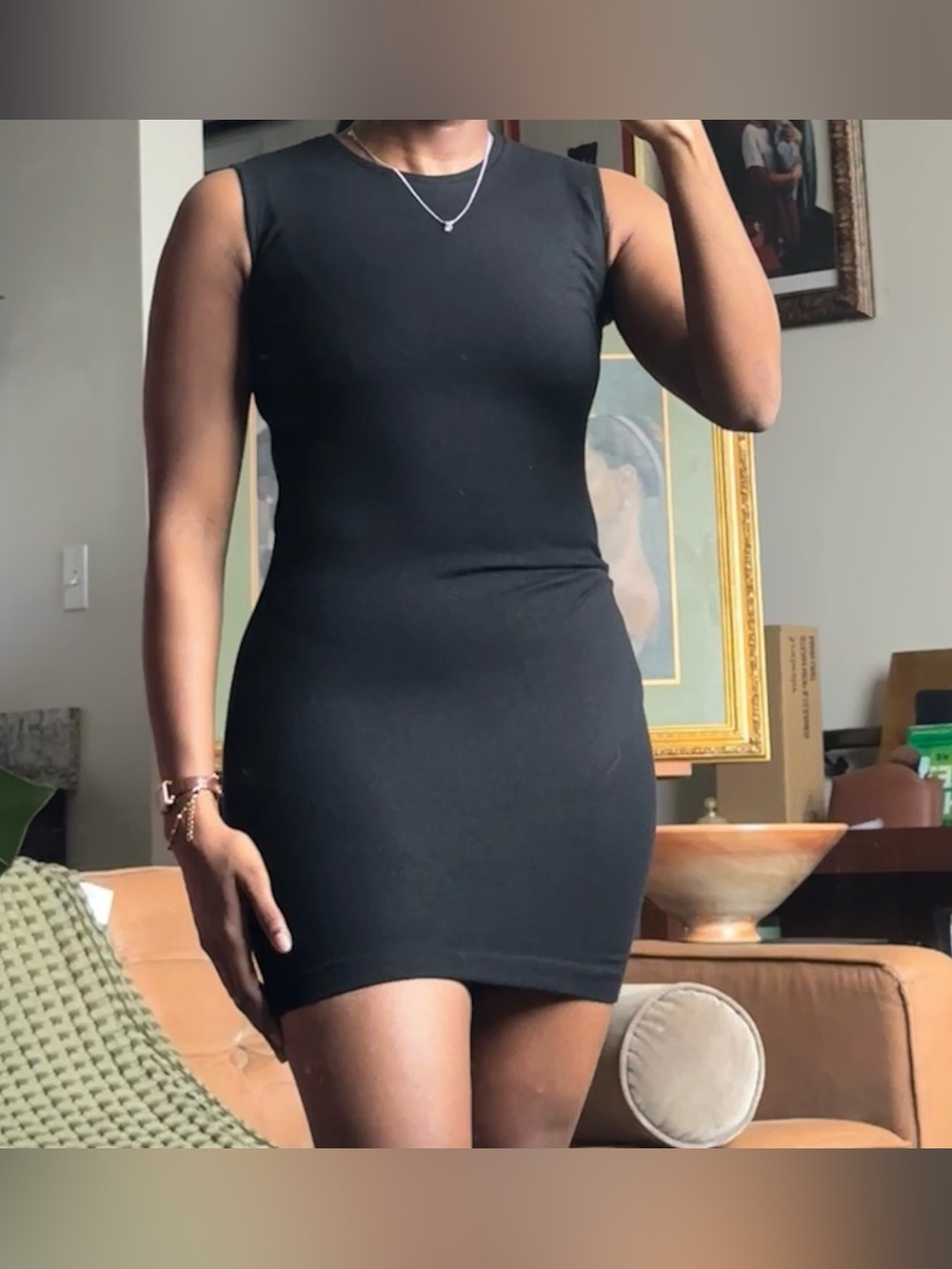 Aritzia Wool Black Asymmetrical Ruched Bodycon Mini Dress Sleeveless Fitted Drap